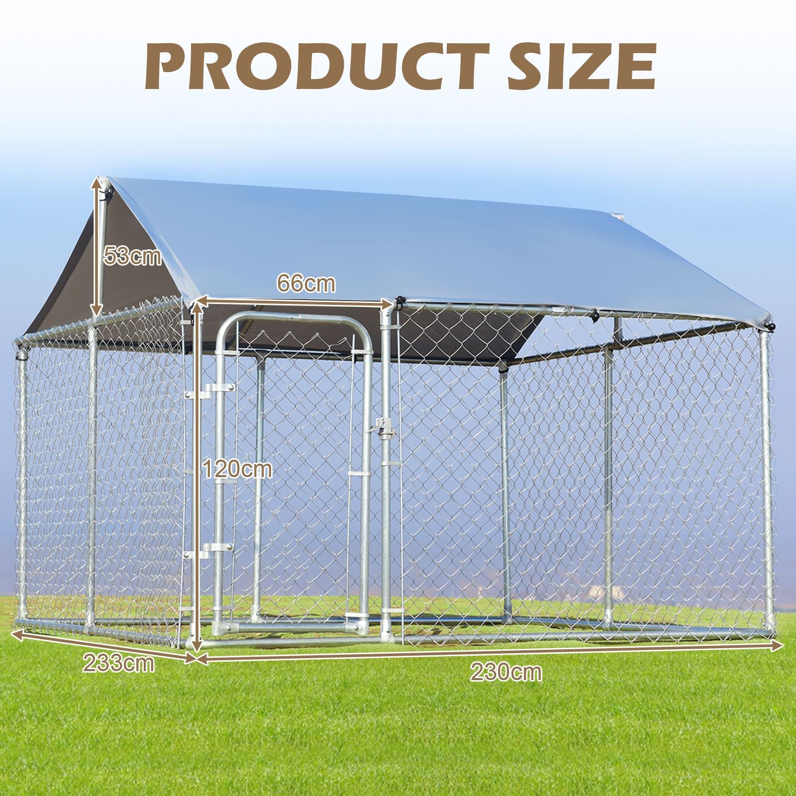 All-Weather Outdoor Pet Playpen with Roof and Access Door